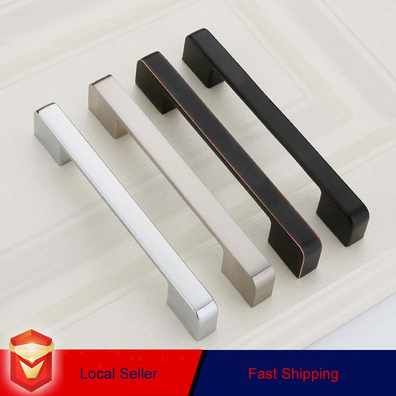 Zinc Kitchen Cabinet Handles Drawer Bar Handle Pull brushed silver color hole to hole size 256mm-1