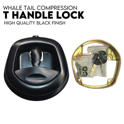 Black Whale Tail T Handle Lock Latch/Compression Lock Trailer Ute Toolbox-0