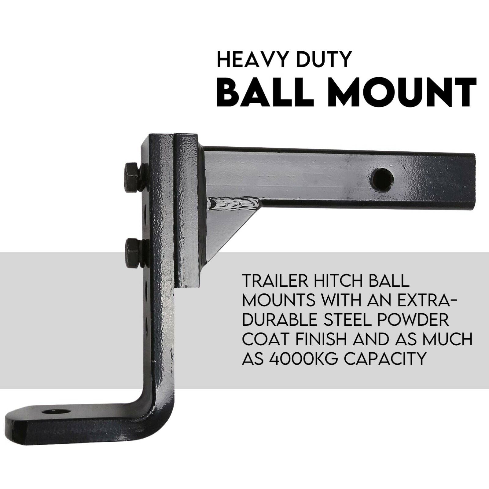 Adjustable Drop Towbar Tow Bar Ball Mount Tongue 2" Hitch Trailer 4000KG-4