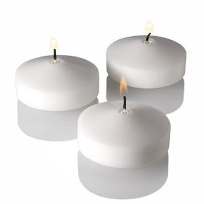 10 Pack of 4 Hour White Floating Candles - 4cm diameter - wedding party decoration-0