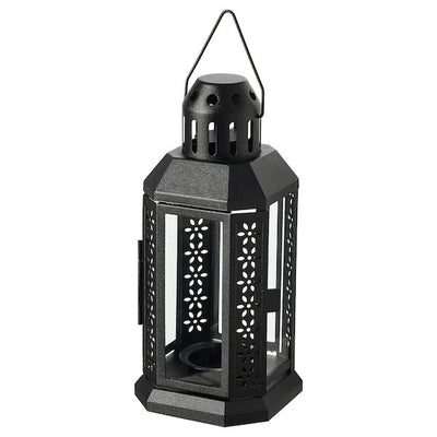 10 Pack of Black Metal Miners Lantern Summer Wedding Home Party Room Balconey Deck Decoration 21cm Tealight Candle-1