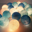 1 Set of 20 LED Blue 5cm Cotton Ball Battery Powered String Lights Christmas Gift Home Wedding Party Boys Bedroom Decoration Indoor Table Centrepiece-1