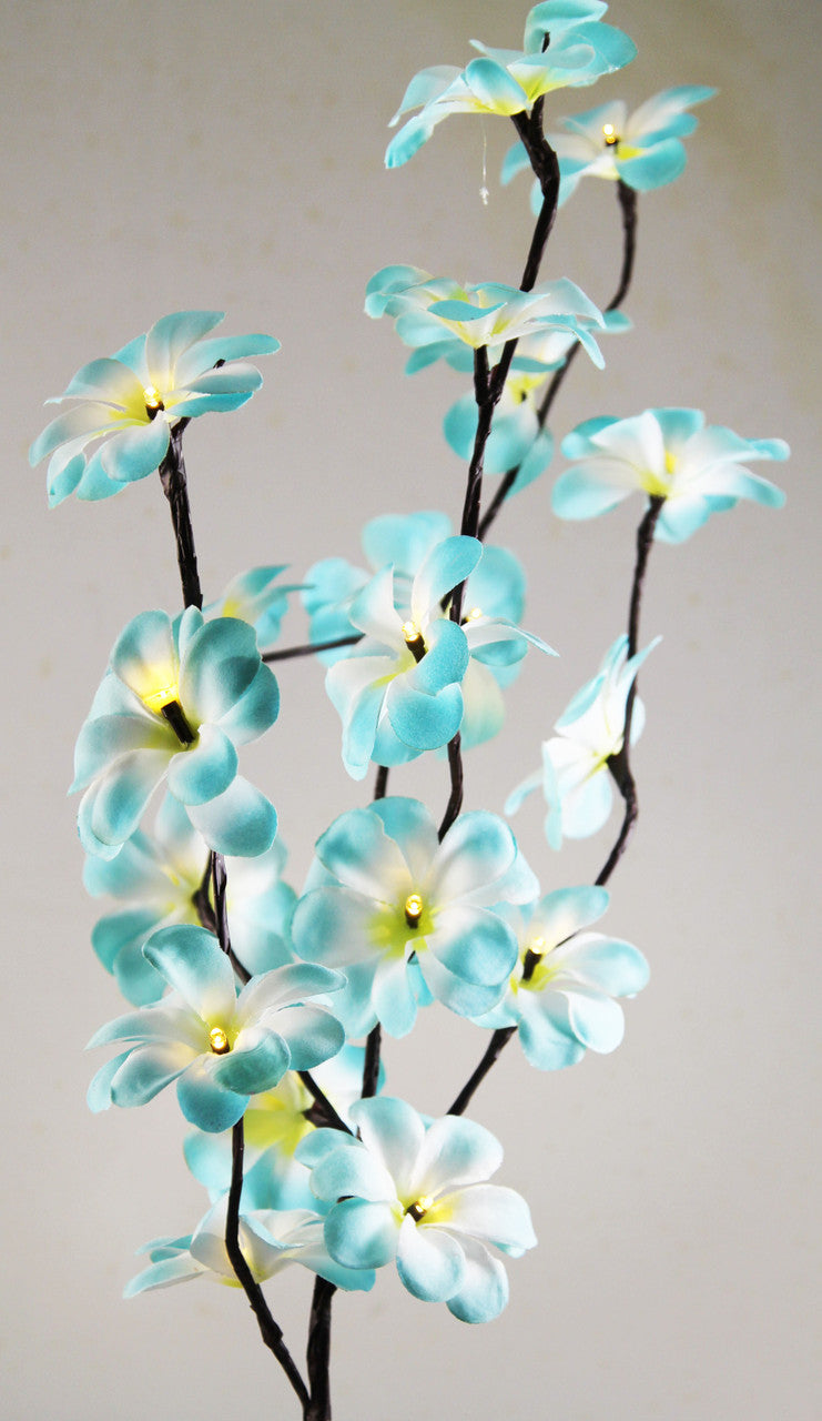 1 Set of 50cm H 20 LED Blue Frangipani Tree Branch Stem Fairy Light Wedding Event Party Function Table Vase Centrepiece Tropical Decoration-2