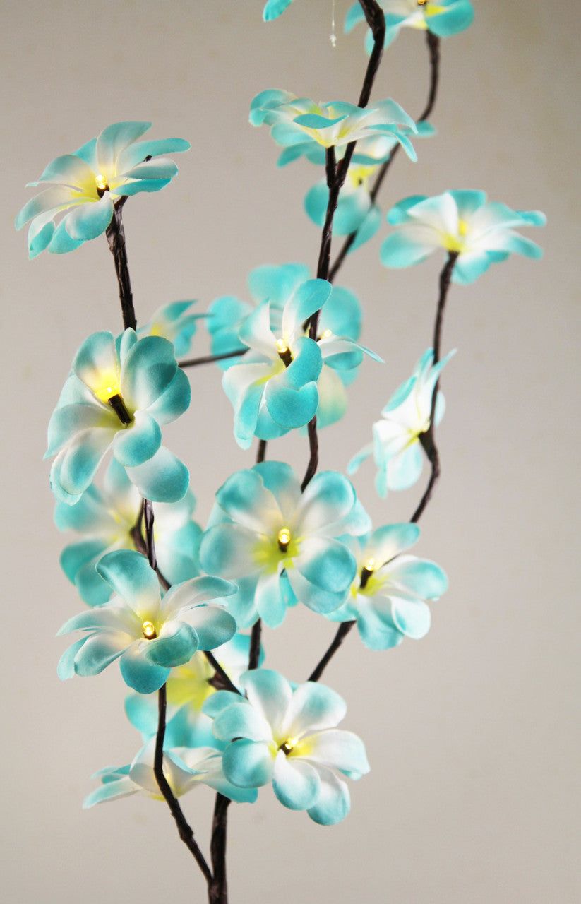 1 Set of 50cm H 20 LED Blue Frangipani Tree Branch Stem Fairy Light Wedding Event Party Function Table Vase Centrepiece Tropical Decoration-3