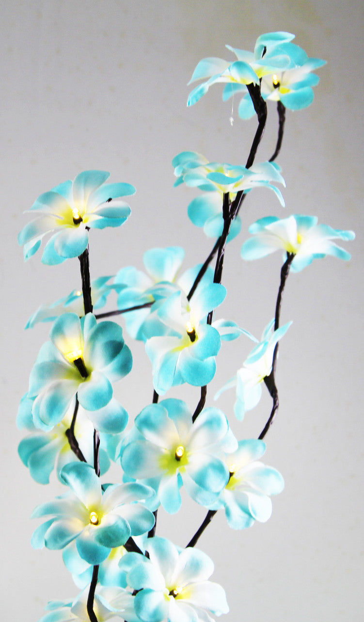 1 Set of 50cm H 20 LED Blue Frangipani Tree Branch Stem Fairy Light Wedding Event Party Function Table Vase Centrepiece Tropical Decoration-4