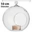 10 x Hanging Clear Glass Ball Tealight Candle Holder  - 10cm Diameter / High - Wedding Globe Decoration Terrarium Succulent Plant Mini Garden Holder Decor Craft Gift-1