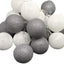 1 Set of 20 LED Grey White 5cm Cotton Ball Battery Powered String Lights Gift Home Wedding Party Bedroom Decoration Outdoor Indoor Table Centrepiece-1