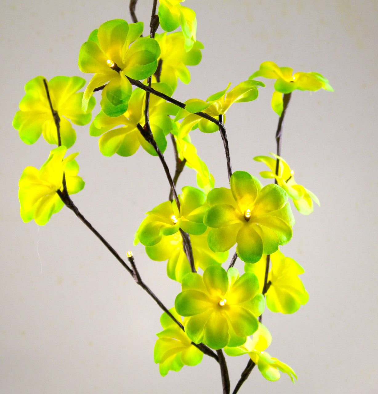 1 Set of 50cm H 20 LED Green Frangipani Tree Branch Stem Fairy Light Wedding Event Party Function Table Vase Centrepiece Tropical Decoration-0