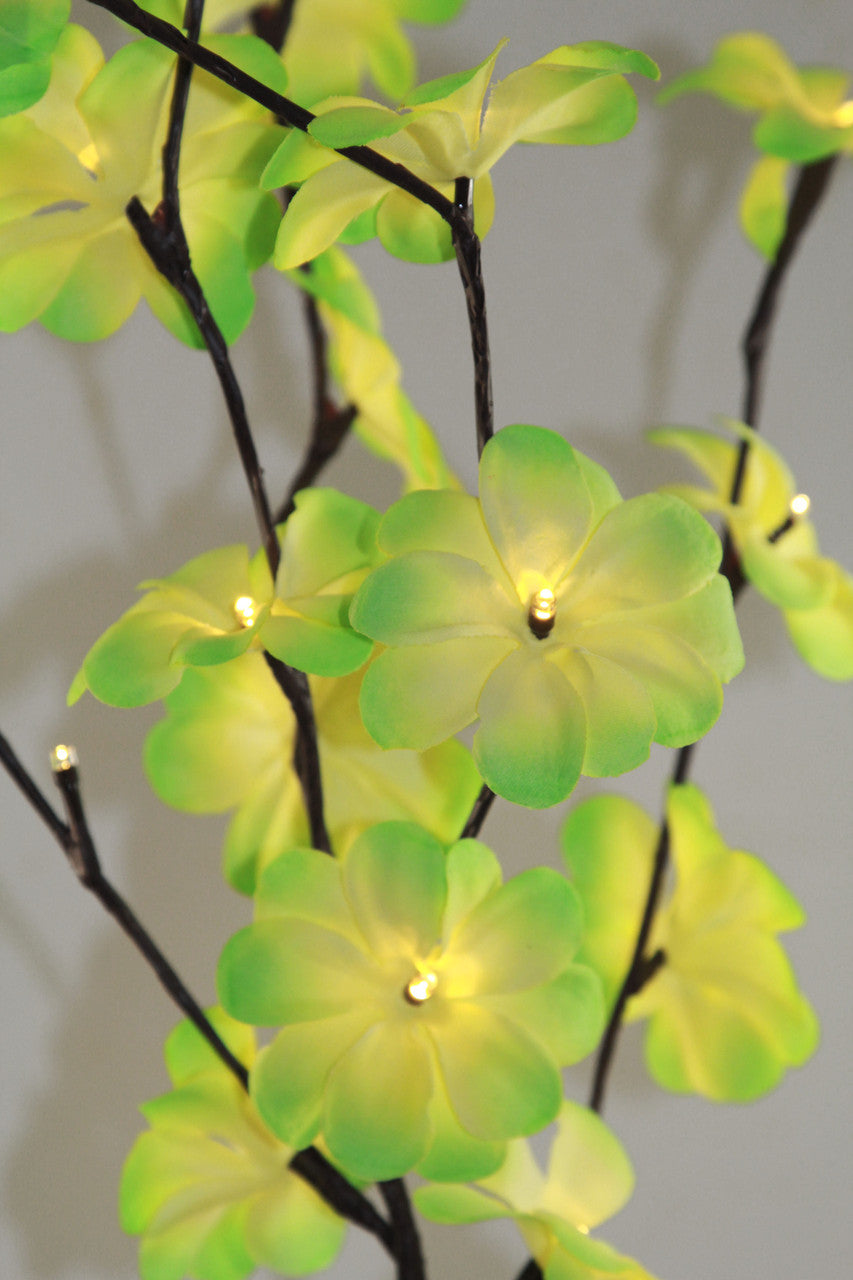 1 Set of 50cm H 20 LED Green Frangipani Tree Branch Stem Fairy Light Wedding Event Party Function Table Vase Centrepiece Tropical Decoration-1