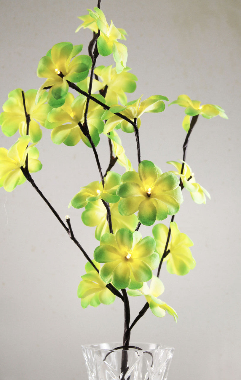 1 Set of 50cm H 20 LED Green Frangipani Tree Branch Stem Fairy Light Wedding Event Party Function Table Vase Centrepiece Tropical Decoration-2