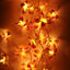 1 Set of 20 LED Orange Frangipani Flower Battery String Lights Christmas Gift Home Wedding Party Decoration Outdoor Table Garland Wreath-2