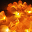 1 Set of 20 LED Orange Frangipani Flower Battery String Lights Christmas Gift Home Wedding Party Decoration Outdoor Table Garland Wreath-4