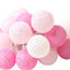 1 Set of 20 LED Pink 5cm Cotton Ball Battery Powered String Lights Christmas Gift Home Wedding Party Girl Bedroom Decoration Outdoor Indoor Table-3