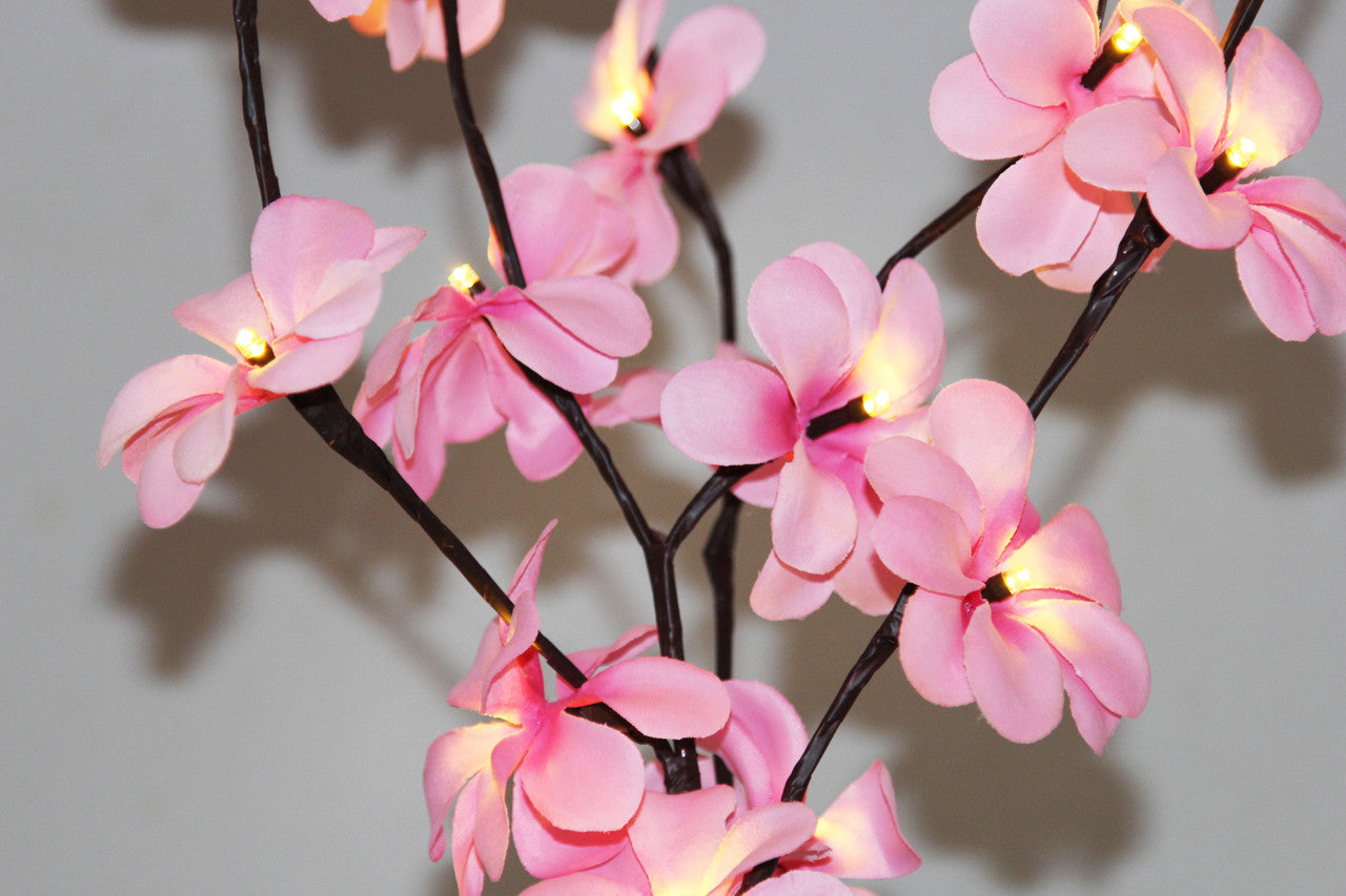 1 Set of 50cm H 20 LED Pink Frangipani Tree Branch Stem Fairy Light Wedding Event Party Function Table Vase Centrepiece Decoration Girl Bedroom-3