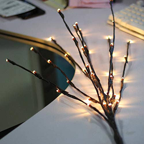 LED Light Bunch Stem - Warm White BATTERY fairy lights - 50cm high 20 bulbs/petals-1