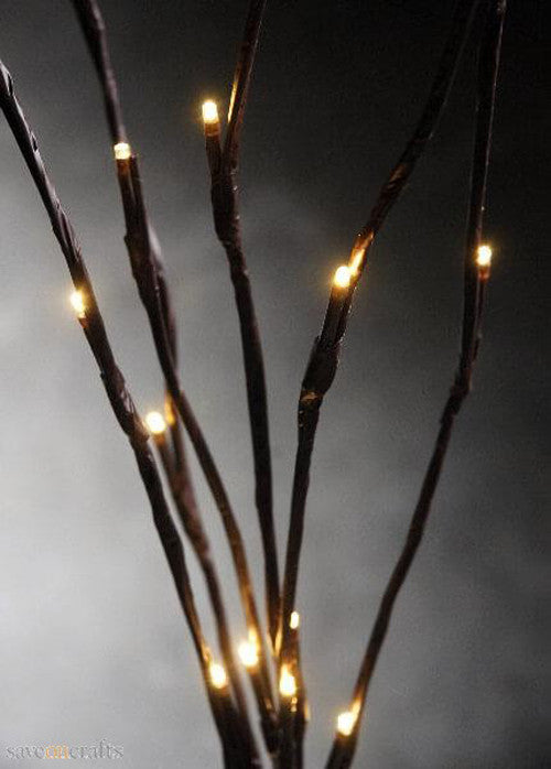 LED Light Bunch Stem - Warm White BATTERY fairy lights - 50cm high 20 bulbs/petals-6