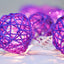 1 Set of 20 LED Cassis Purple 5cm Rattan Cane Ball Battery Powered String Lights Christmas Gift Home Wedding Party Bedroom Decoration Table Centrepiece-0