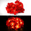 1 Set of 20 LED Deep Red Frangipani Flower Battery String Lights Christmas Gift Home Wedding Party Decoration Outdoor Table Garland Wreath-4