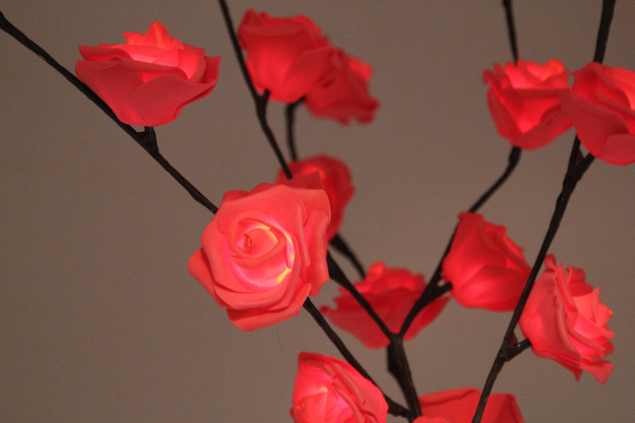 1 Set of 50cm H 20 LED Red Rose Tree Branch Stem Fairy Light Wedding Event Party Function Table Vase Centrepiece Decoration-1