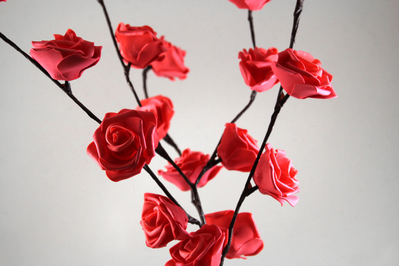 1 Set of 50cm H 20 LED Red Rose Tree Branch Stem Fairy Light Wedding Event Party Function Table Vase Centrepiece Decoration-3