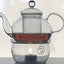 1 Set of Gongfu Chinese Ceremony Tea Set - 6 Glass cups with Infuser and Tealight Candle Pot Warmer-5