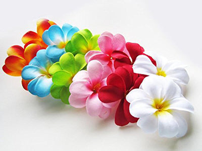 1 Set of 20 LED Tropical Bright Colous Frangipani Flower Battery String Lights Christmas Gift Home Wedding Party Decoration Outdoor Table Centrepiece-1