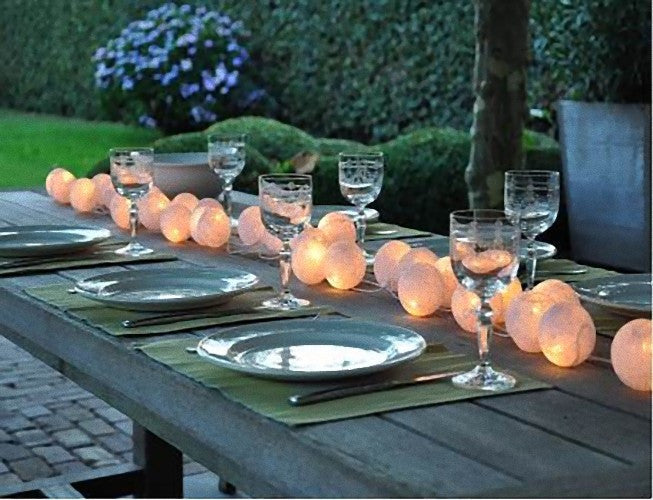 1 Set of 20 LED White 5cm Cotton Ball Battery Powered String Lights Christmas Gift Home Wedding Party Bedroom Decoration Outdoor Indoor Table Centrepiece-6