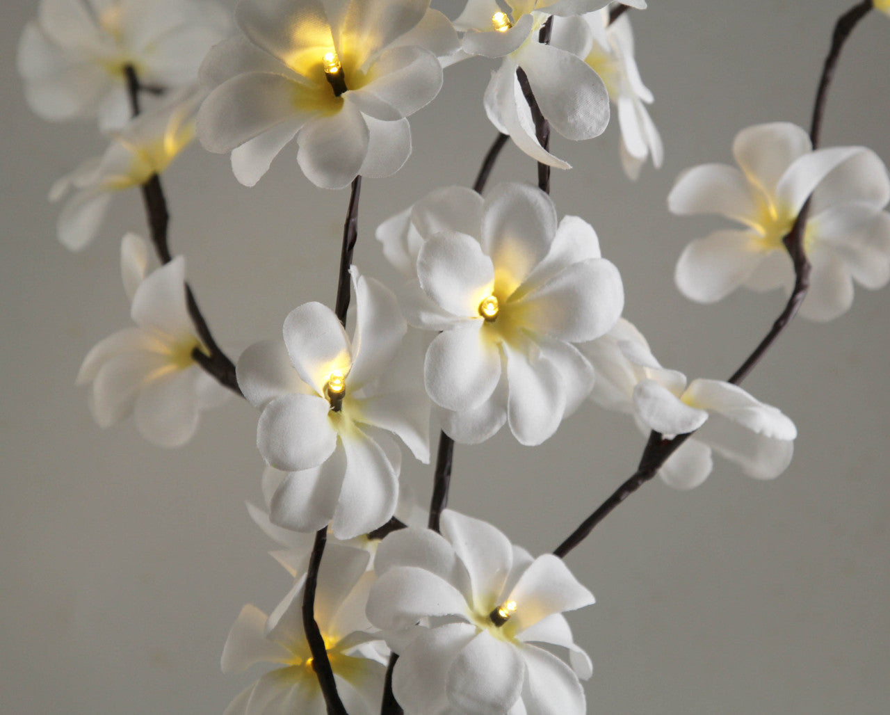 1 Set of 50cm H 20 LED White Frangipani Tree Branch Stem Fairy Light Wedding Event Party Function Table Vase Centrepiece Decoration-1