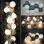 1 Set of 20 LED Black White 5cm Cotton Ball Battery Powered String Lights Xmas Gift Home Wedding Party Bedroom Decoration Outdoor Indoor Table Centrepiece-1