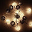 1 Set of 20 LED Black White 5cm Cotton Ball Battery Powered String Lights Xmas Gift Home Wedding Party Bedroom Decoration Outdoor Indoor Table Centrepiece-2