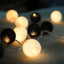 1 Set of 20 LED Black White 5cm Cotton Ball Battery Powered String Lights Xmas Gift Home Wedding Party Bedroom Decoration Outdoor Indoor Table Centrepiece-5