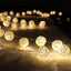 1 Set of 20 LED Cream White 5cm Rattan Cane Ball Battery Powered String Lights Christmas Gift Home Wedding Party Bedroom Decoration Table Centrepiece-1