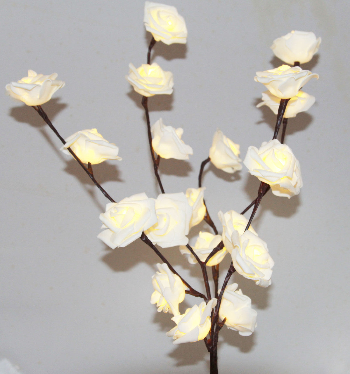 1 Set of 50cm H 20 LED White Rose Tree Branch Stem Fairy Light Wedding Event Party Function Table Vase Centrepiece Decoration-0