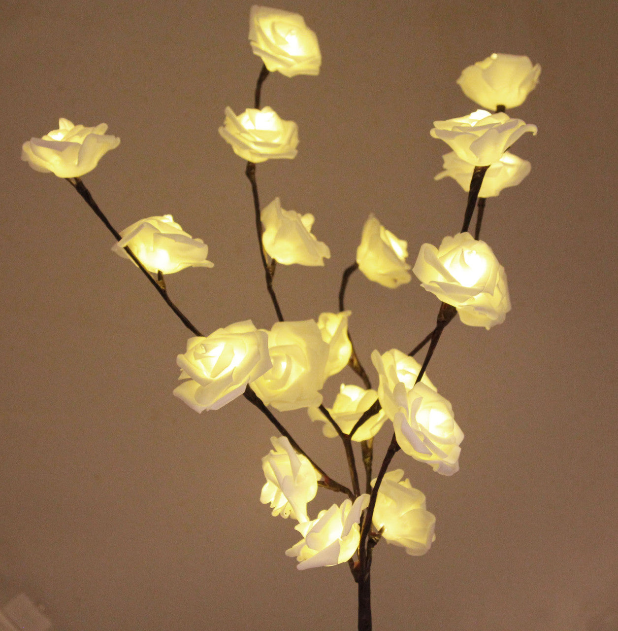 1 Set of 50cm H 20 LED White Rose Tree Branch Stem Fairy Light Wedding Event Party Function Table Vase Centrepiece Decoration-1