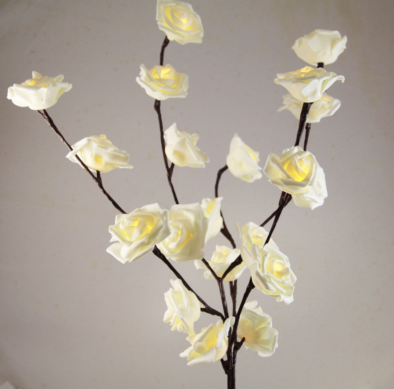 1 Set of 50cm H 20 LED White Rose Tree Branch Stem Fairy Light Wedding Event Party Function Table Vase Centrepiece Decoration-3