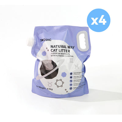 ZODIAC Natural Way Superfine Bentonite With Activated Charcoal Cat Litter 4.5Kgx4-0