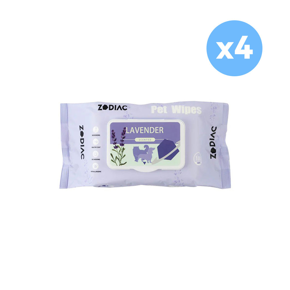 ZODIAC Lavender Pet Wipes 100 Pcs/Bag X4-0