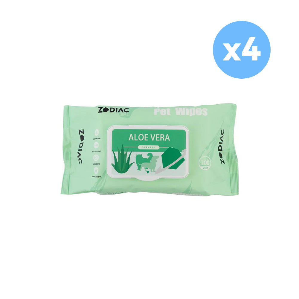 ZODIAC Aloe Vera Pet Wipes 100 Pcs/Bag X4-0