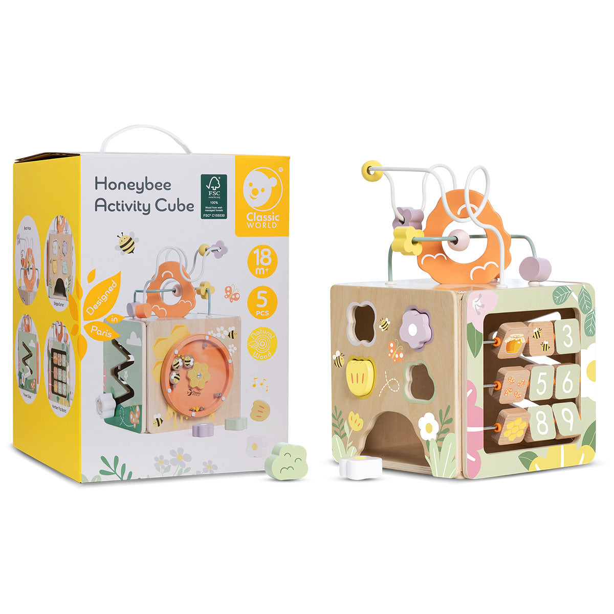 Classic World Honeybee Activity Cube-7