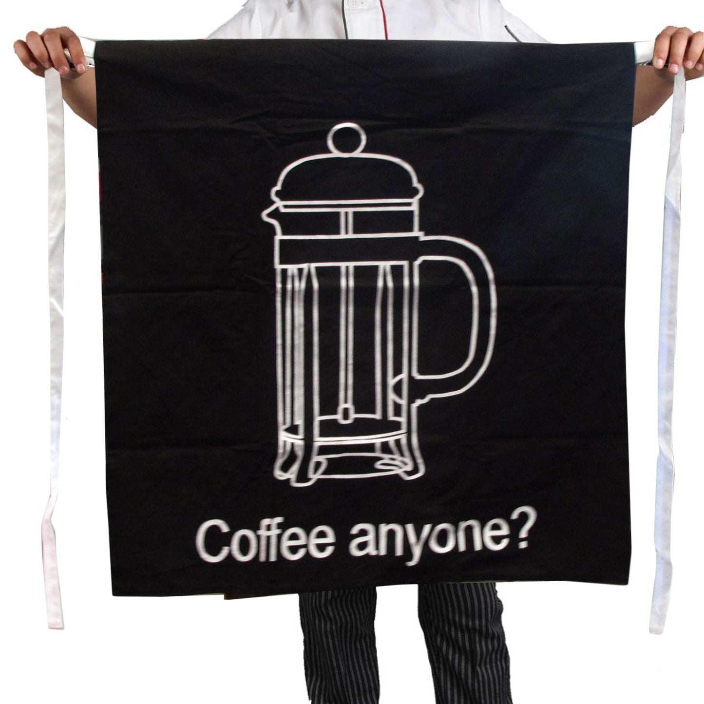 100% Cotton Master Chef Half Apron Heavy Duty Coffee Anyone-0