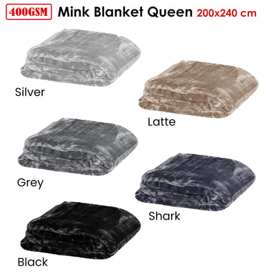 Soft Plain Faux Mink Blanket Queen Latte-1