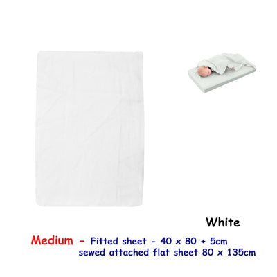 White Bassinet Fitted Sheet with a Flat Sheet Sewed Attached-1