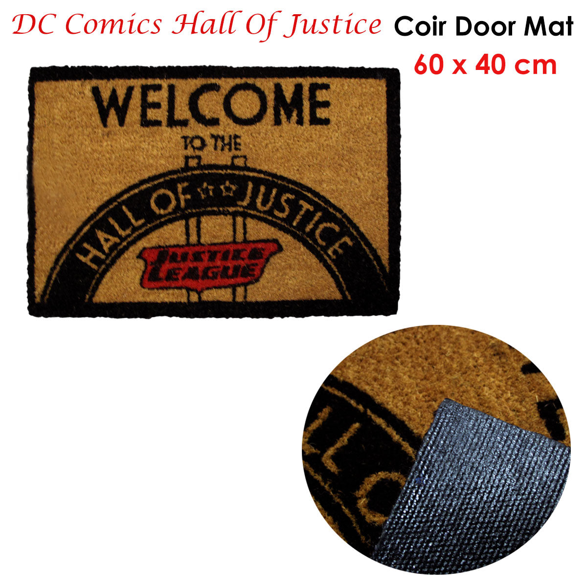 DC Comics Coir Door Mat - Hall Of Justice-1