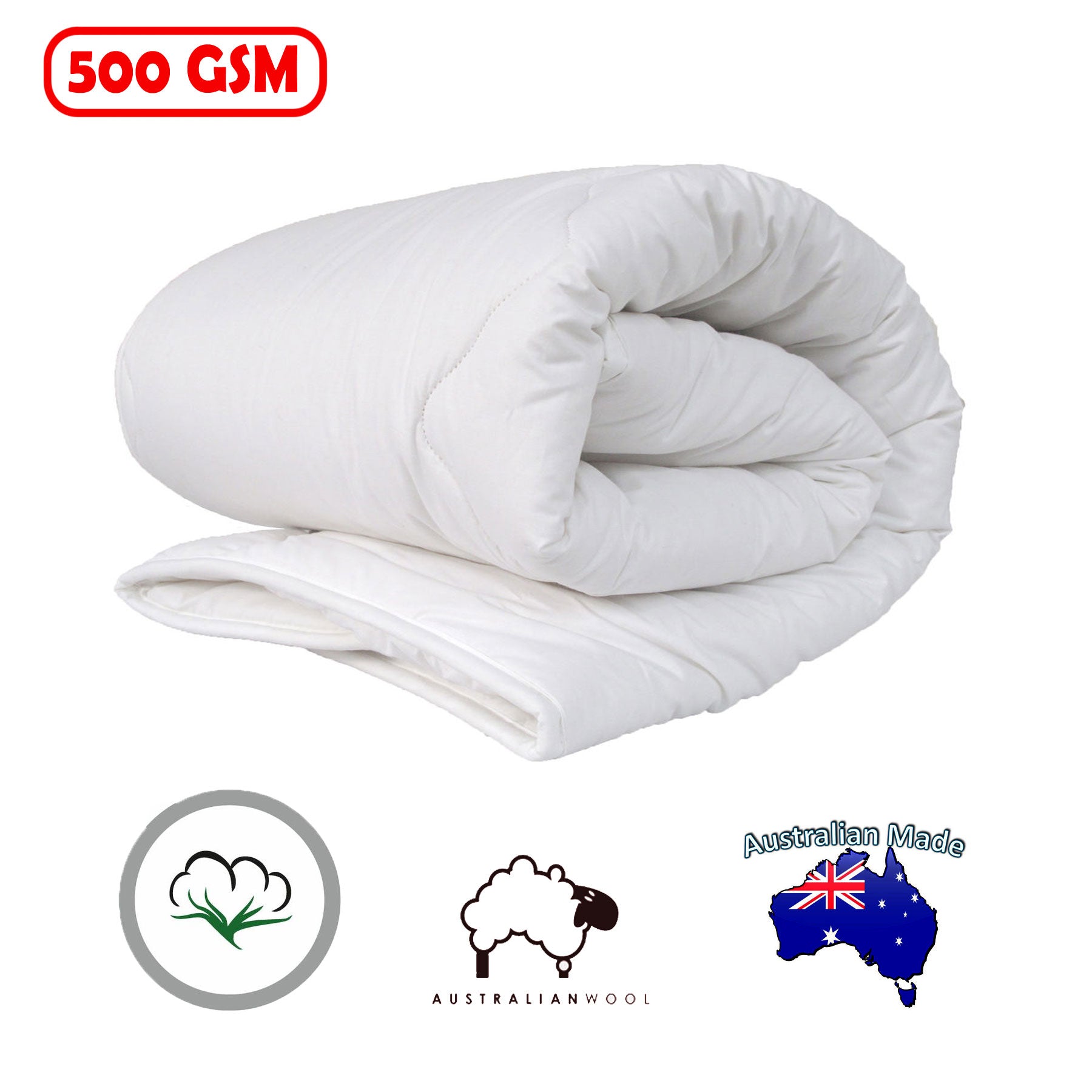 500GSM Australian Wool Quilt Cot Size-1