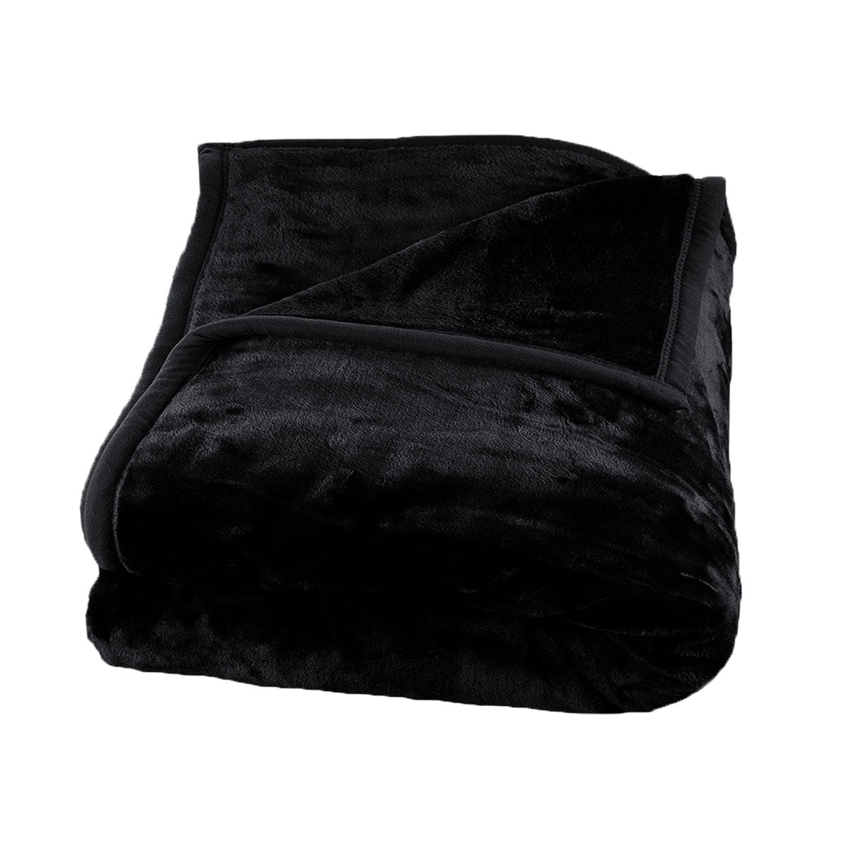 1000GSM Luxury Quality 2 Ply Mink Blanket Black 200 x 240 cm-0