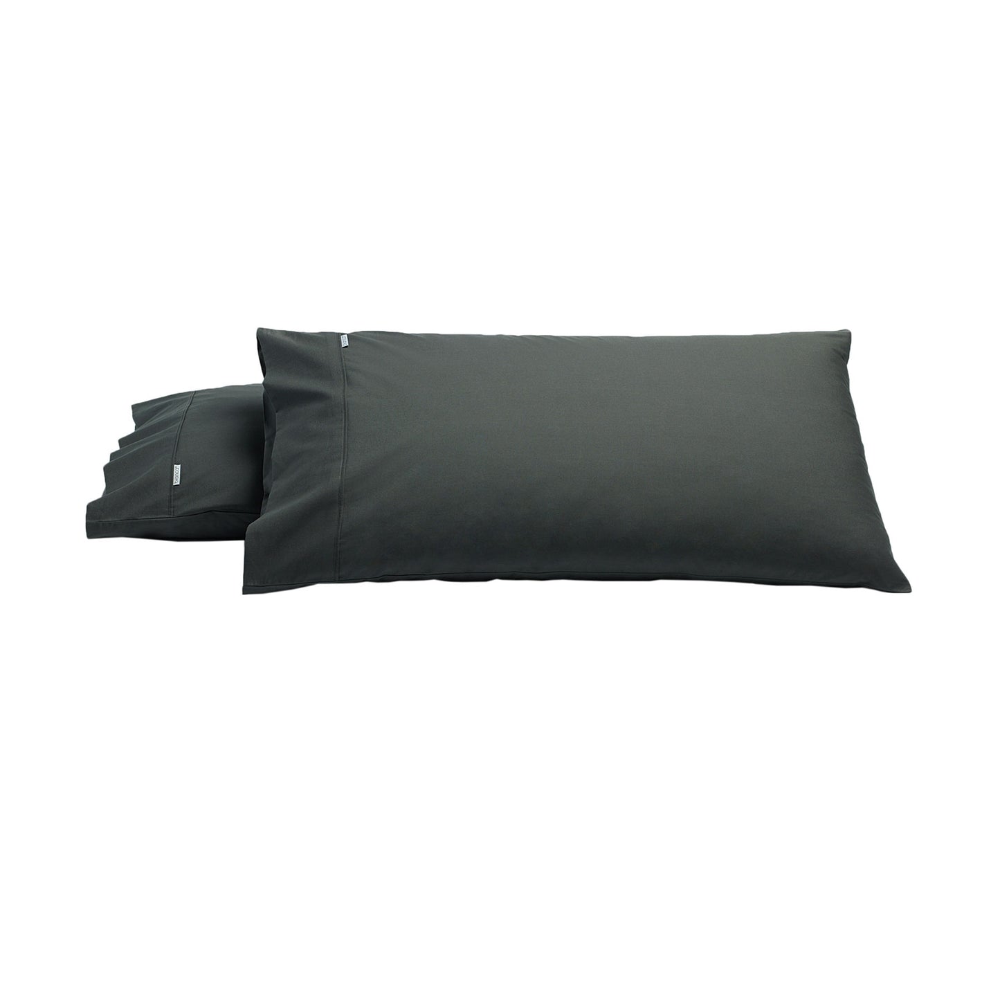 Bianca Pair of Heston Cotton Percale King Pillowcases Charcoal-0