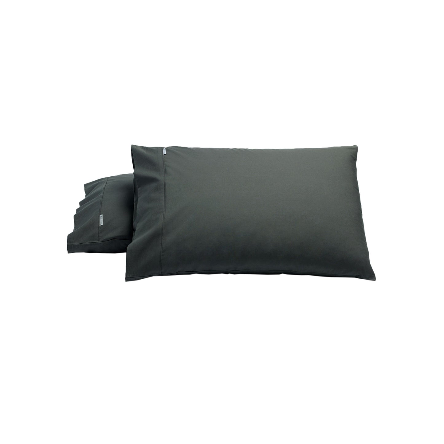 Bianca Pair of Heston Cotton Percale Standard Pillowcases Charcoal-0