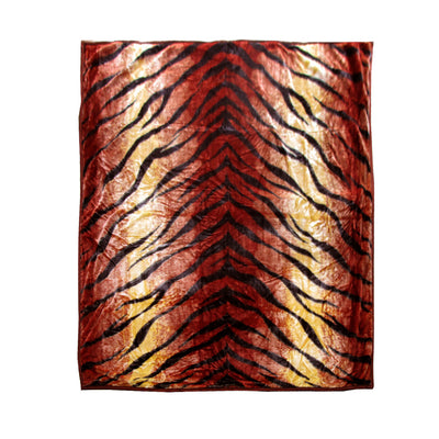 675gsm 2 Ply Animal Print Faux Mink Blanket Queen 200x240 cm Tiger-0