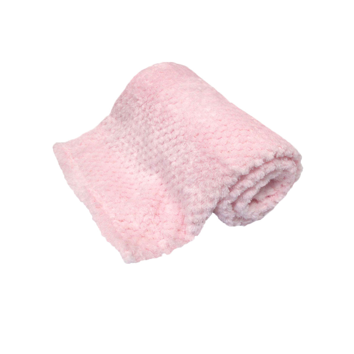 180GSM Soft Popcorn Coral Fleece Throw Rug 127 x 152cm Baby Pink-0