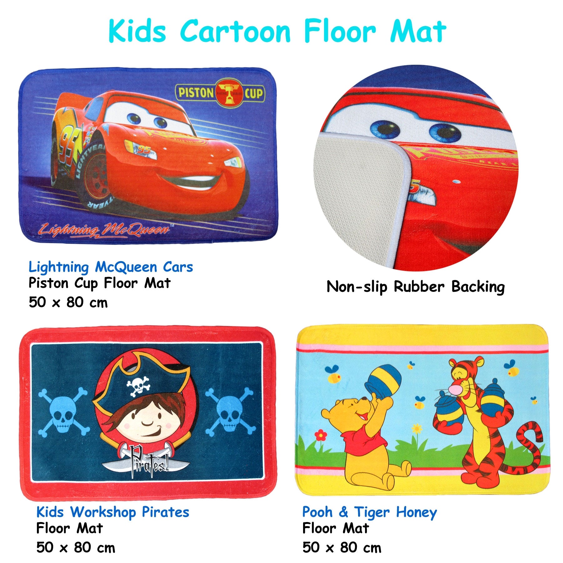 Kids Floor Mat Lightning McQueen Cars Piston Cup-1